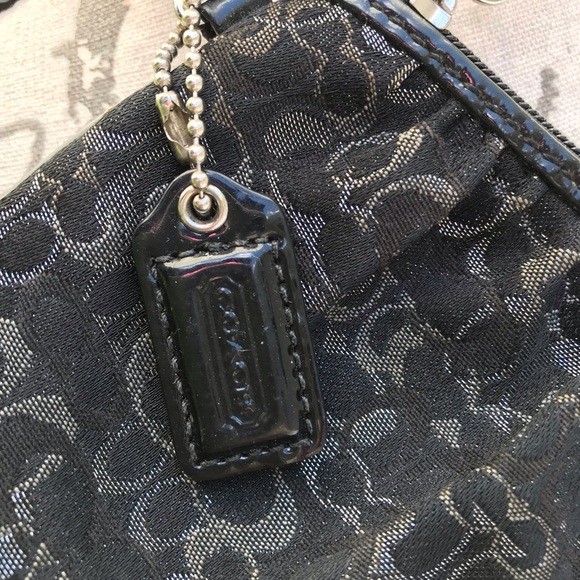 Small Black Fabric Coach Wristlet - Picture 4 of 5